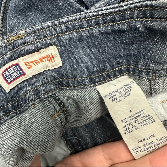 Y2K Denim Shorts Cargo Pockets Dark Blue Grunge Casual Cotton Size 6 Small - Picture 5 of 5